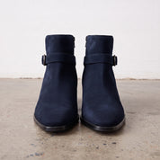Men's Navy Blue Plain-Toe Suede Jodhpur Boots — Hollard