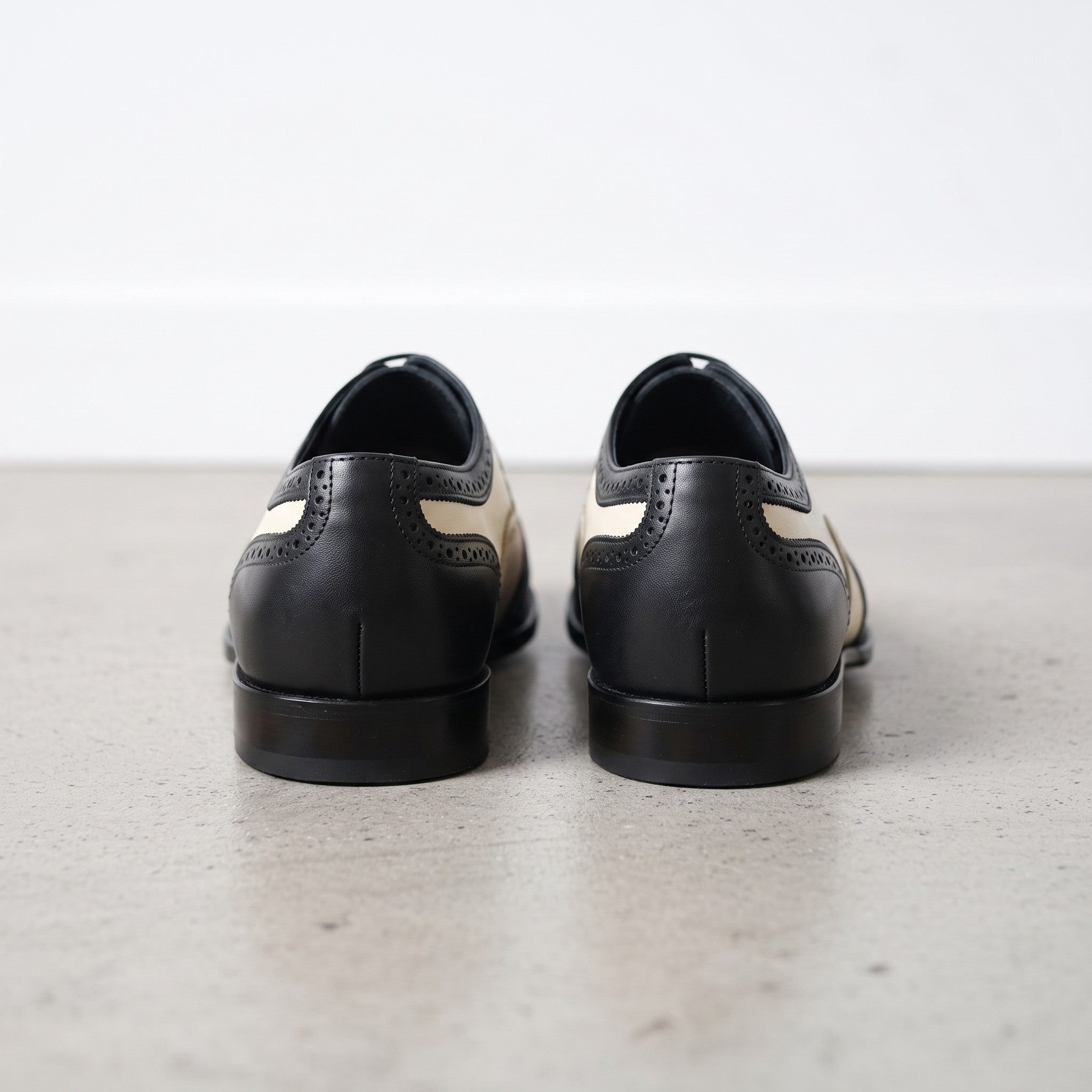 Men's Black and Cream Leather Spectator Oxfords — Hensley