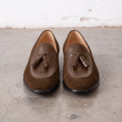 Men's Brown Suede Leather Tassel Loafers — Burton