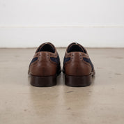 Men's Brown and Navy Wingtip Leather Spectator Oxfords — Anglesey