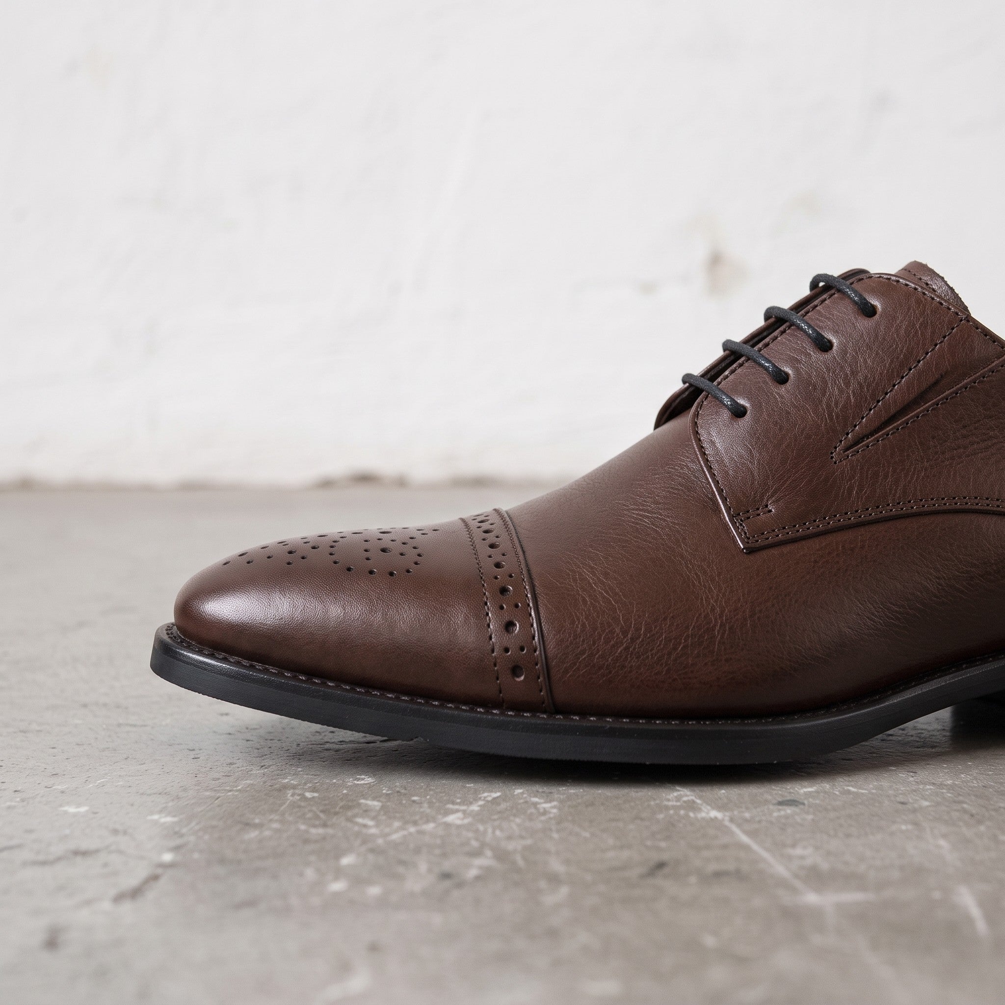 Men's Brown Cap-Toe Leather Derby — Adstock