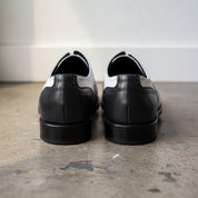 Men's White and Black Cap-Toe Spectator Leather Oxfords — Craven