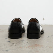 Men's Black and White Spectator Wingtip Leather Derby Shoes — Rugeley