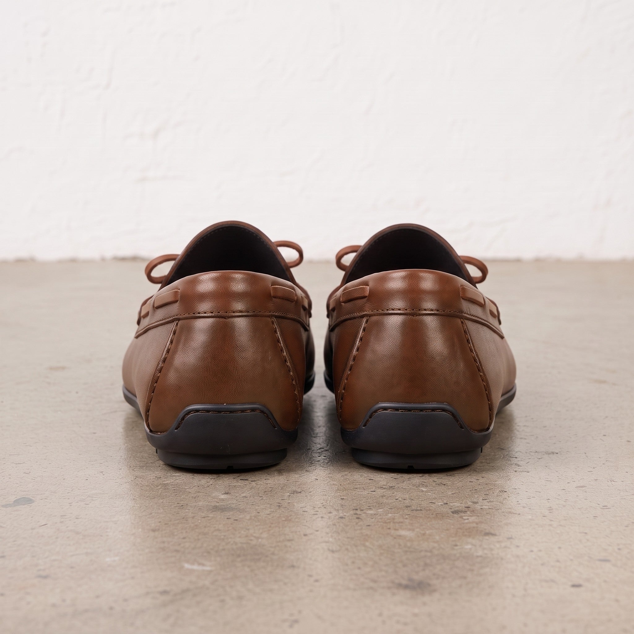 Men's Brown Apron-Toe Leather Tassel Loafers — Birtley