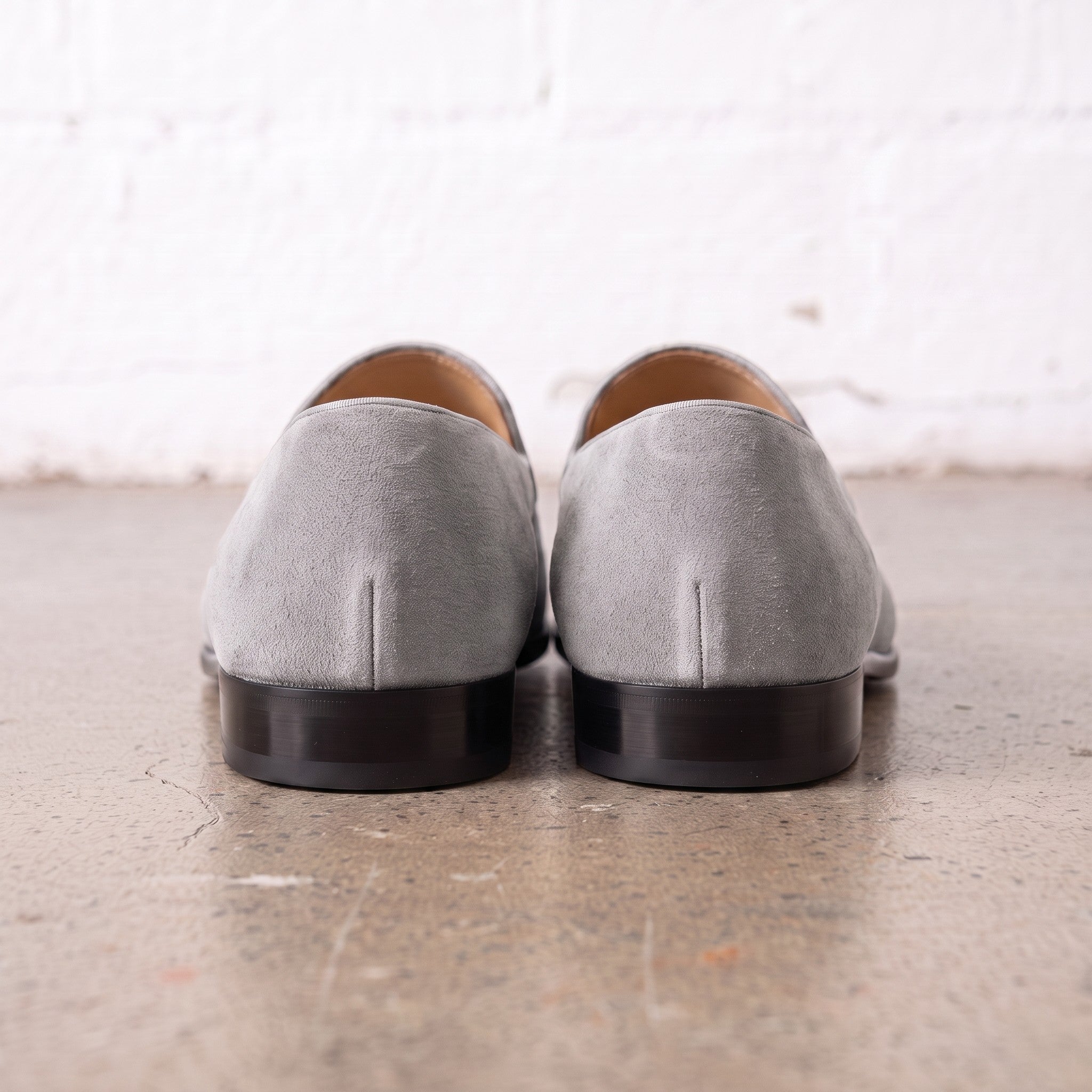Men's Light Gray Suede Leather Tassel Loafers — Burton