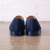 Men's Navy Blue Suede Leather Tassel Loafers — Burton