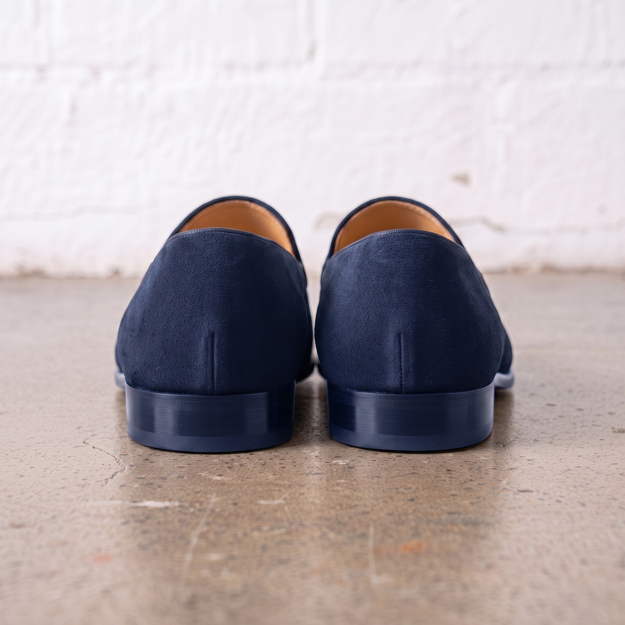 Men's Navy Blue Suede Leather Tassel Loafers — Burton