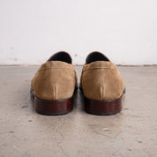 Men's Tan Apron-Toe Suede Penny Loafers — Loughton