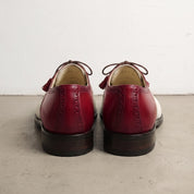 Men's Burgundy and White Wingtip Leather Spectator Oxfords — Wedgwood