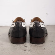 Men's Black and White Wingtip Leather Tassel Loafers — Rowe
