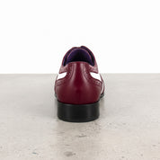 Men's Burgundy and White Wingtip Leather Spectator Oxfords — Bardolph