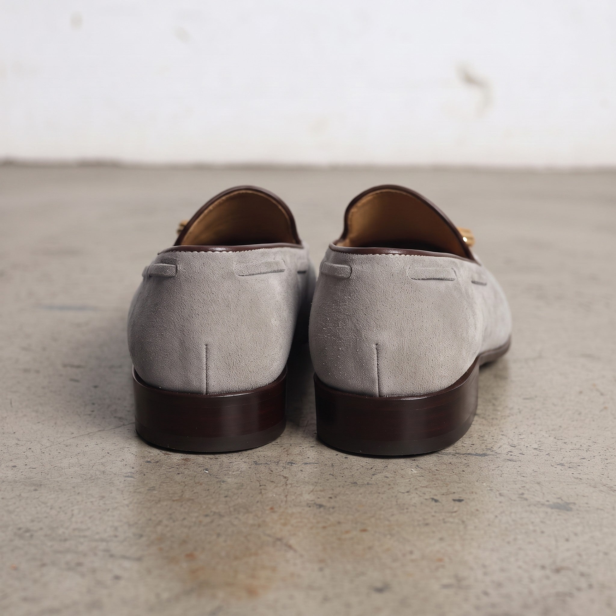 Men's Light Gray Suede Tassel Loafers — Colwell
