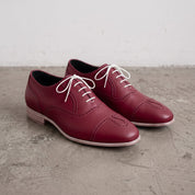 Men's Burgundy Wingtip Leather Oxfords — Herford