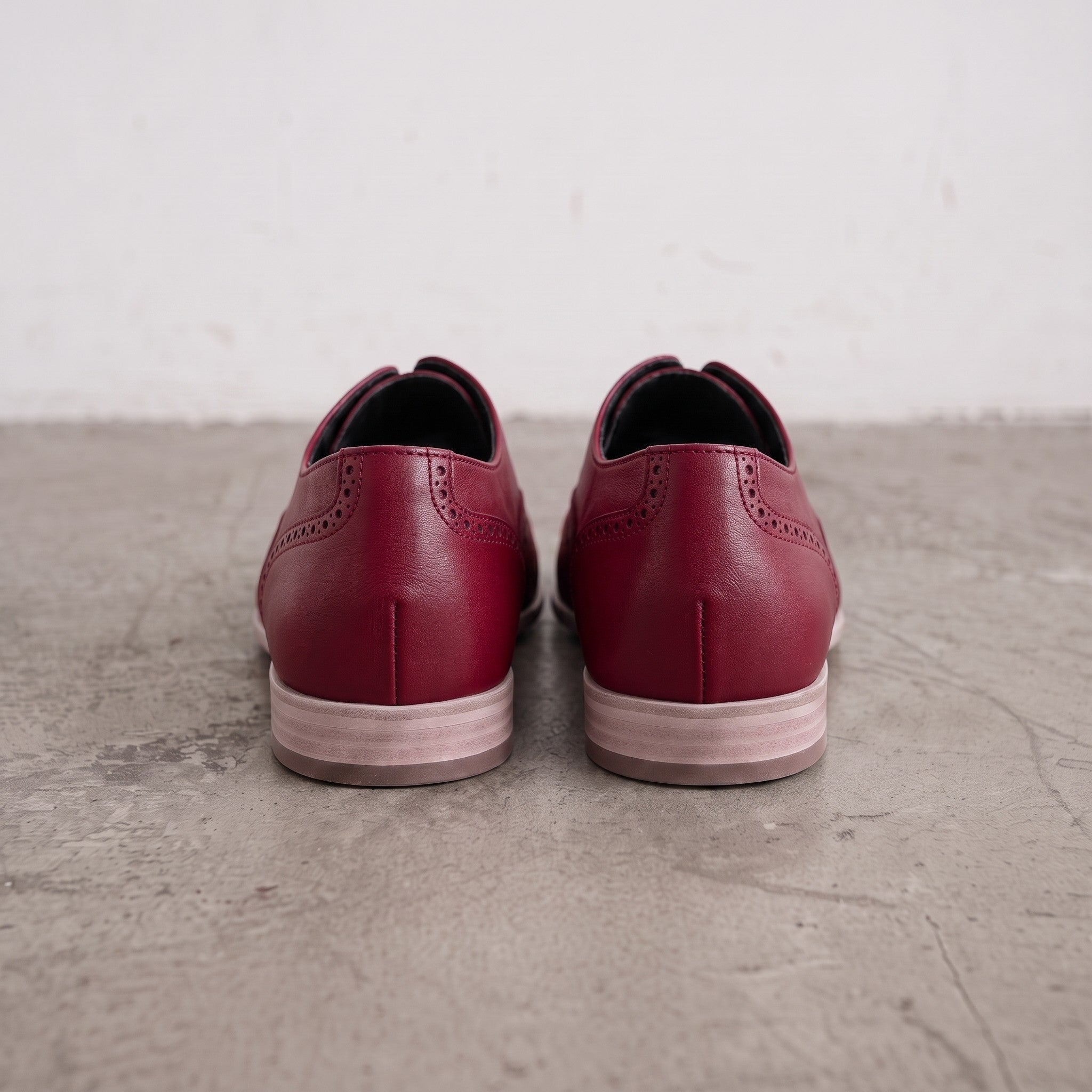 Men's Burgundy Wingtip Leather Oxfords — Herford