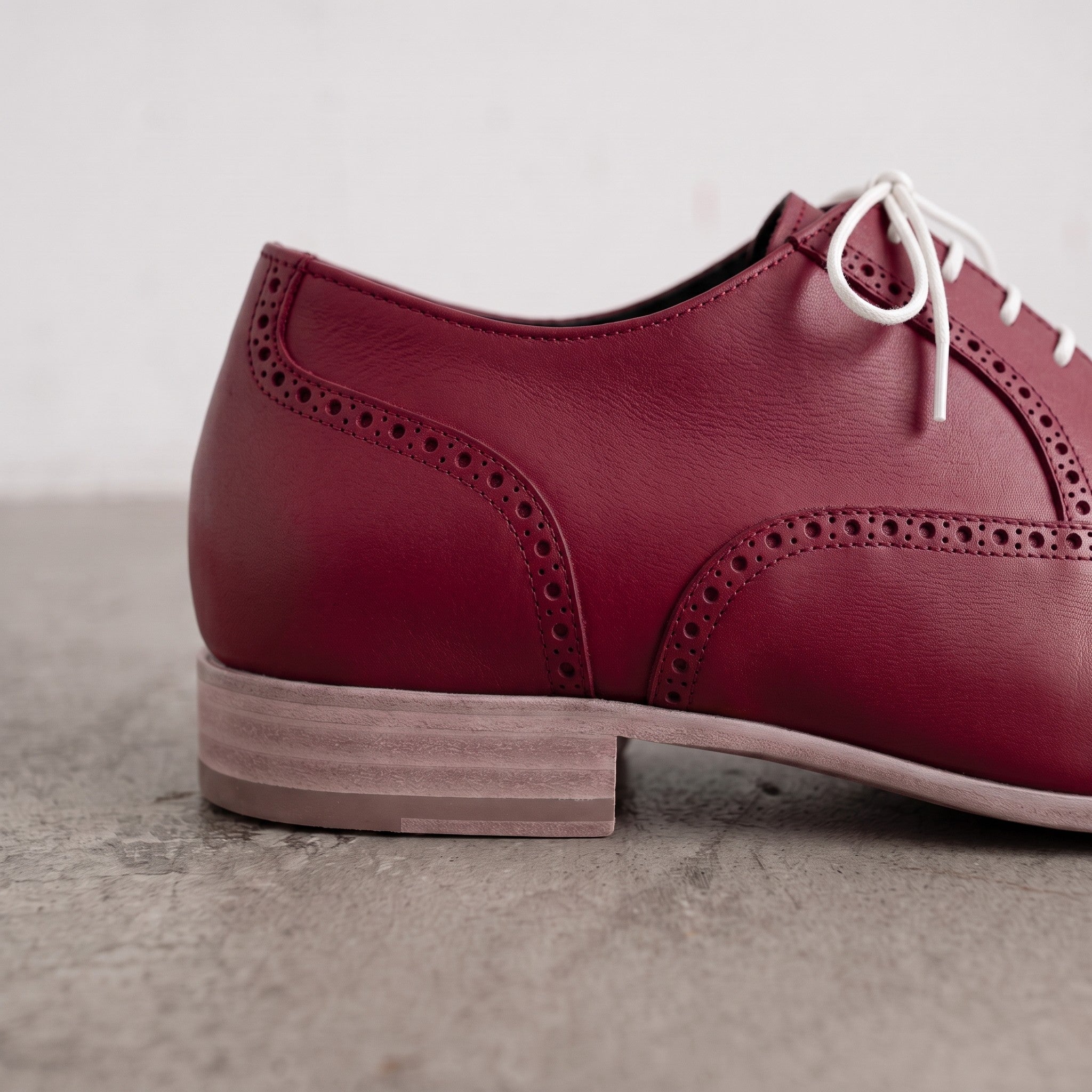 Men's Burgundy Wingtip Leather Oxfords — Herford