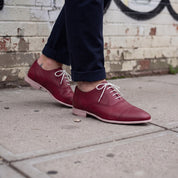 Men's Burgundy Wingtip Leather Oxfords — Herford