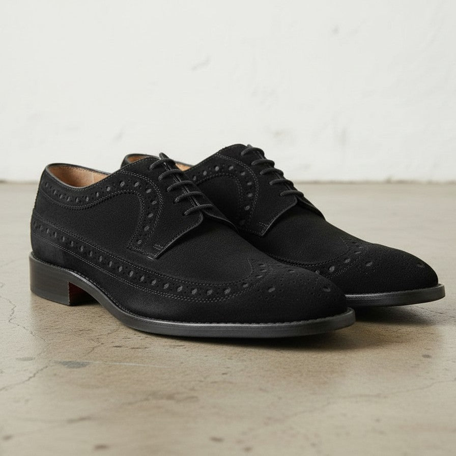 Black Wingtip Suede Derby — Hobart — Hobart