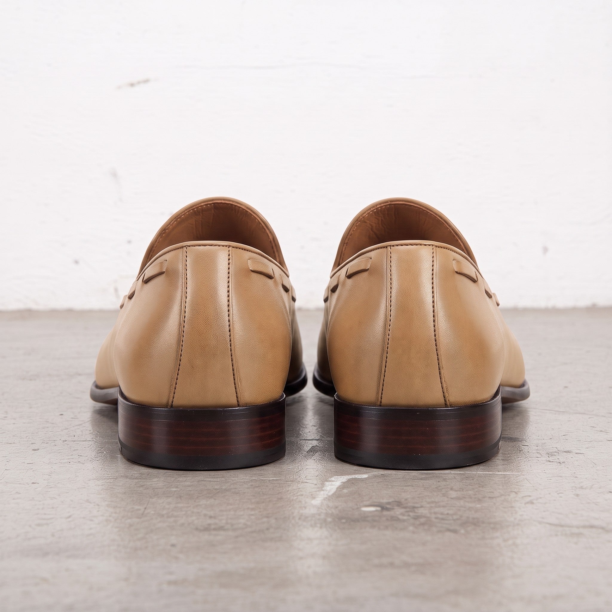 Men's Tan Apron-Toe Leather Tassel Loafers — Farncombe