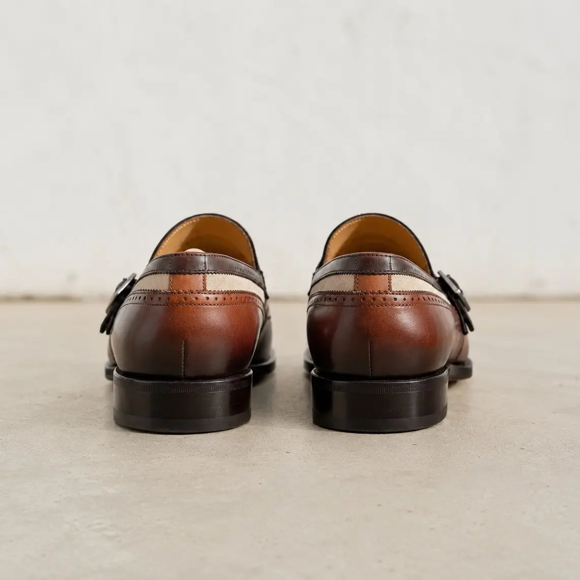 Men's Brown and Beige Fringe Leather Tassel Loafers — Bell