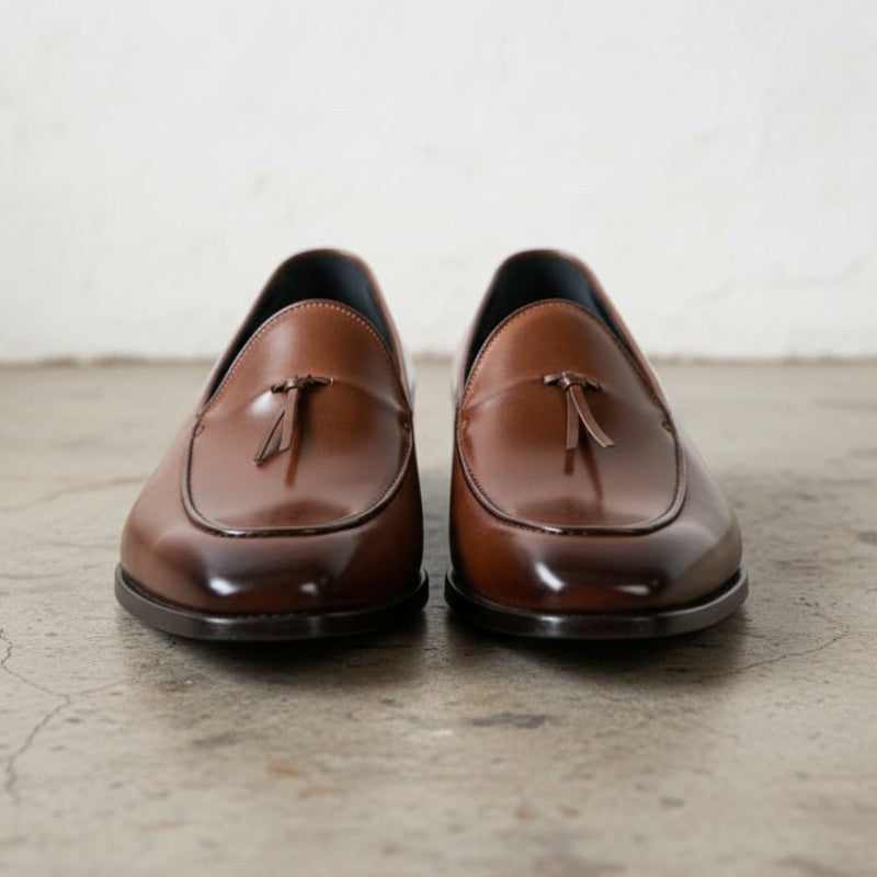 Men's Brown Leather Tassel Loafers — Eastbury