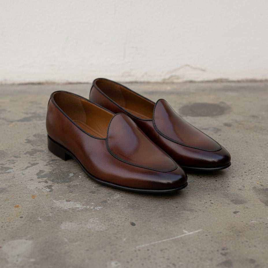 Men's Brown Leather Penny Loafers — Blakely