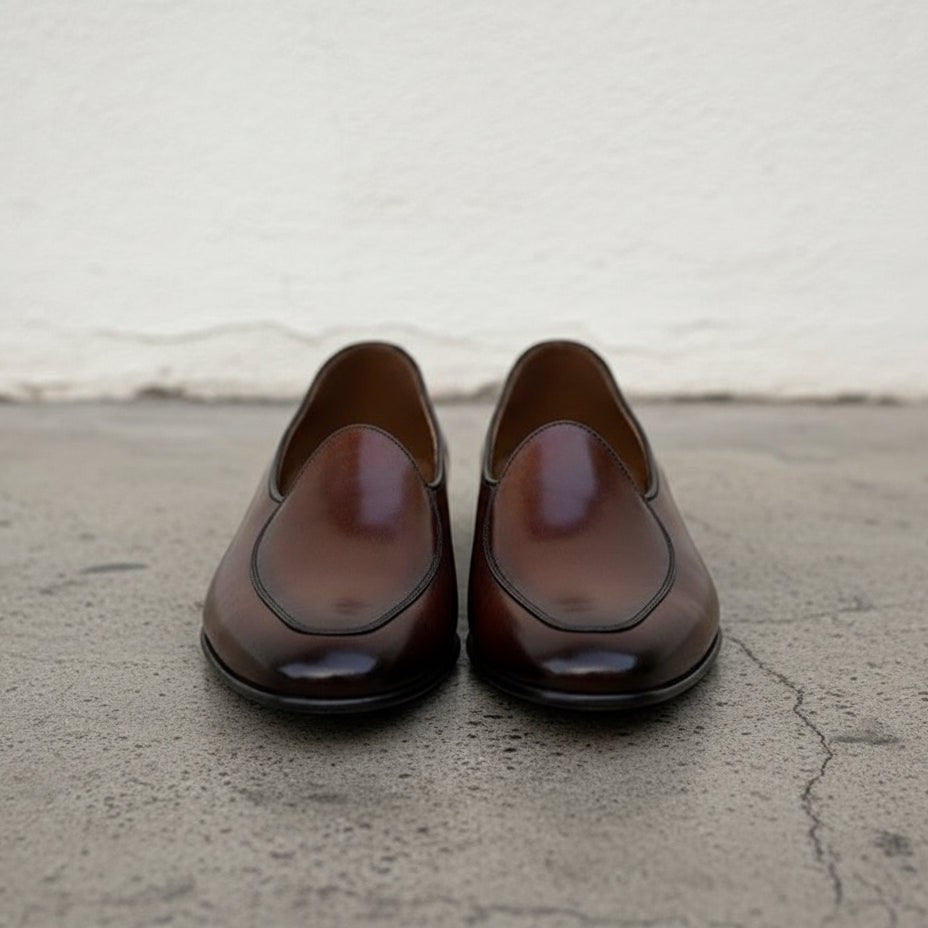 Men's Brown Leather Penny Loafers — Blakely