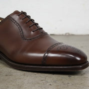 Men's Dark Brown Cap-Toe Leather Brogues — Clemence