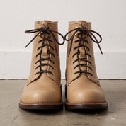 Men's Tan Plain-Toe Leather Service Boots — Huntington