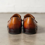 Brown Apron-Toe Fringe Leather Bit Loafers — Lyme
