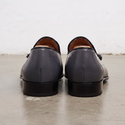 Men's Dark Grey and Black Brogue Leather Tassel Loafers — Faraday
