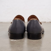 Men's Dark Grey and Brown Brogue Leather Tassel Loafers — Faraday