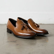 Men's Brown Leather Tassel Loafers — Bowker