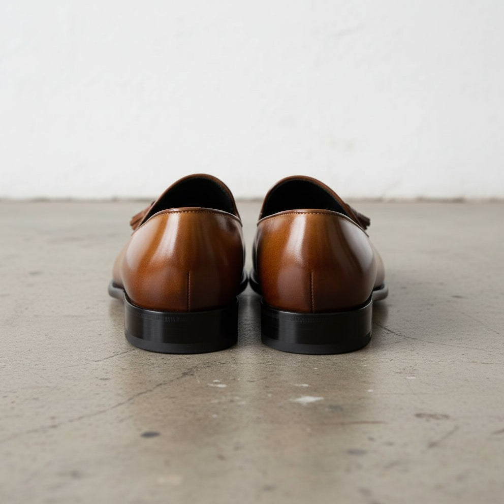 Men's Brown Leather Tassel Loafers — Bowker