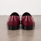 Men's Burgundy Apron-Toe Leather Bit Loafers — Bateson