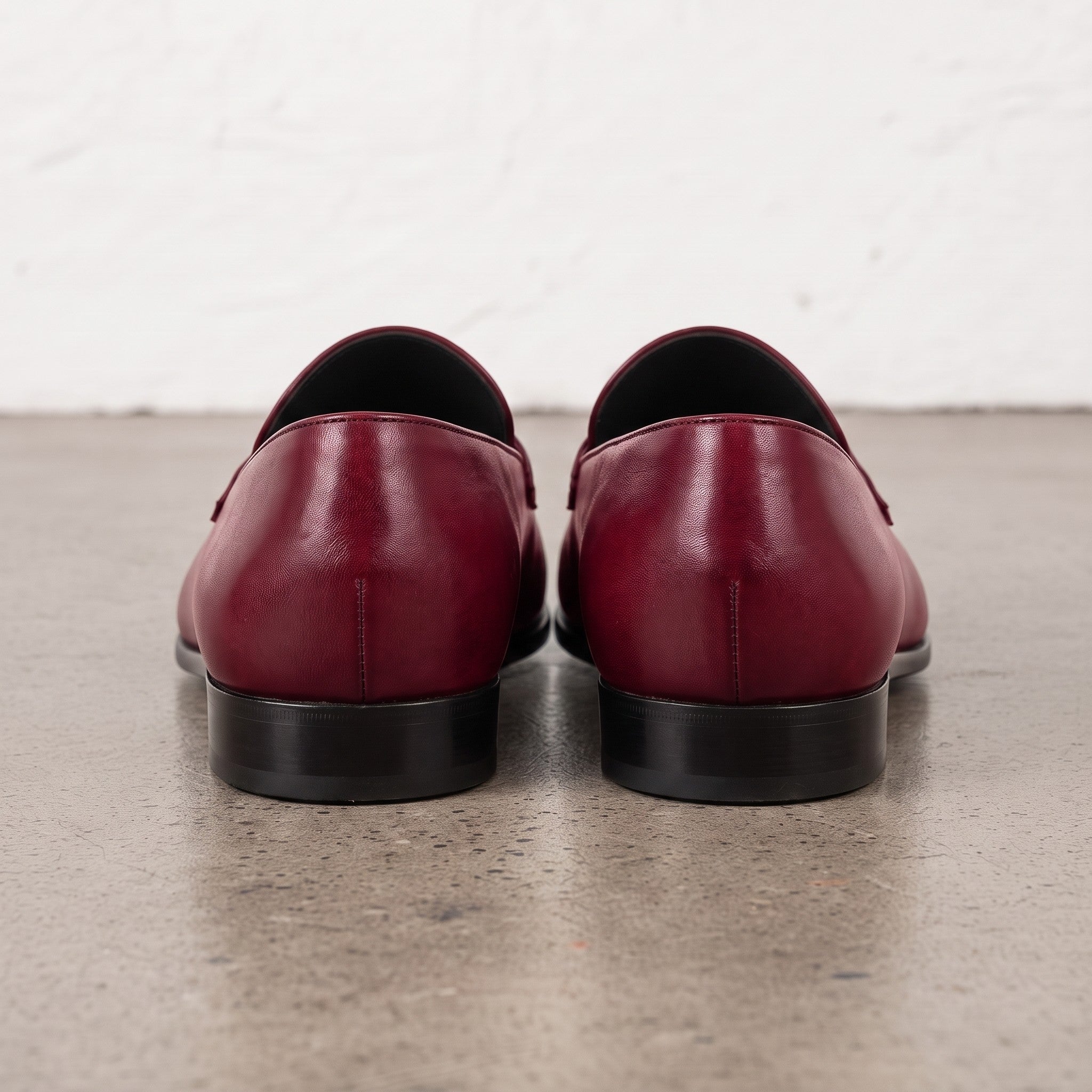 Men's Burgundy Apron-Toe Leather Bit Loafers — Bateson