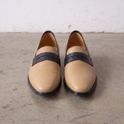 Men's Black and Tan Leather Penny Loafers — Laxton