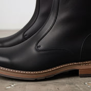 Men's Black Plain-Toe Leather Ankle Boots — Flindell