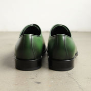 Men's Green and Black Plain-Toe Leather Oxfords — Langford