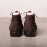 Men's Dark Brown Suede Plain-Toe Chukka Boots — Kirton