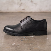 Men's Black Plain-Toe Leather Derbys — Birling