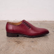 Men's Burgundy Wholecut Leather Oxfords — Perceval