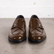 Men's Brown Patent Leather Monk Strap Loafers — Lofthouse