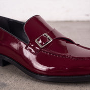 Men's Burgundy Patent Leather Monk Strap Loafers — Lofthouse