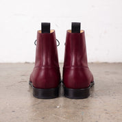 Men's Burgundy Cap-Toe Leather Oxford Boots — Wingham