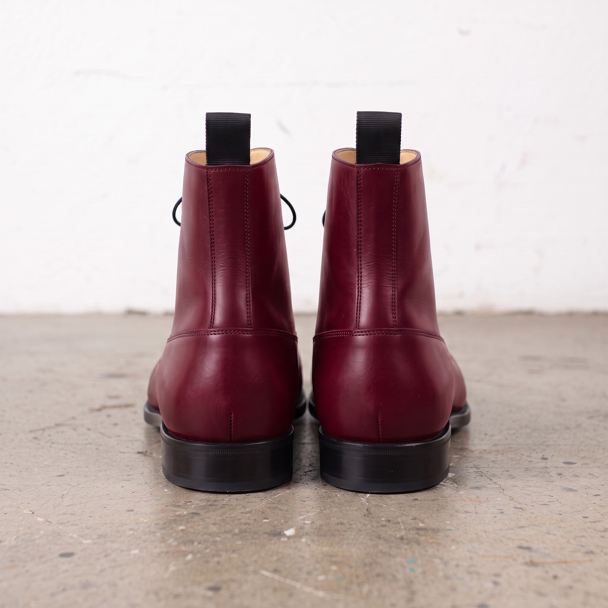 Men's Burgundy Cap-Toe Leather Oxford Boots — Wingham