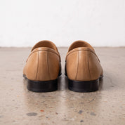 Men's Tan Apron-Toe Leather Tassel Loafers — Atley