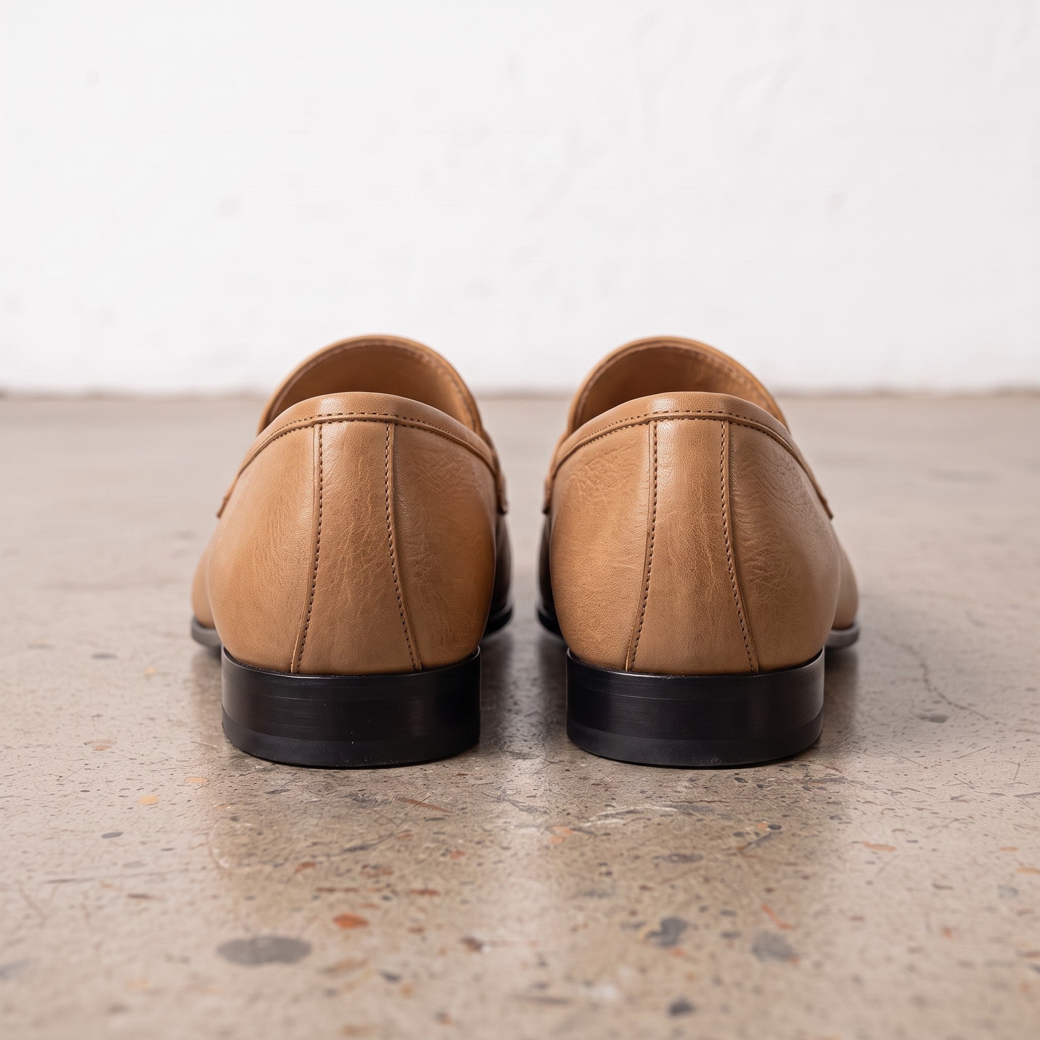 Men's Tan Apron-Toe Leather Tassel Loafers — Atley