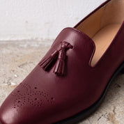 Men's Burgundy Leather Tassel Loafers — Gorman