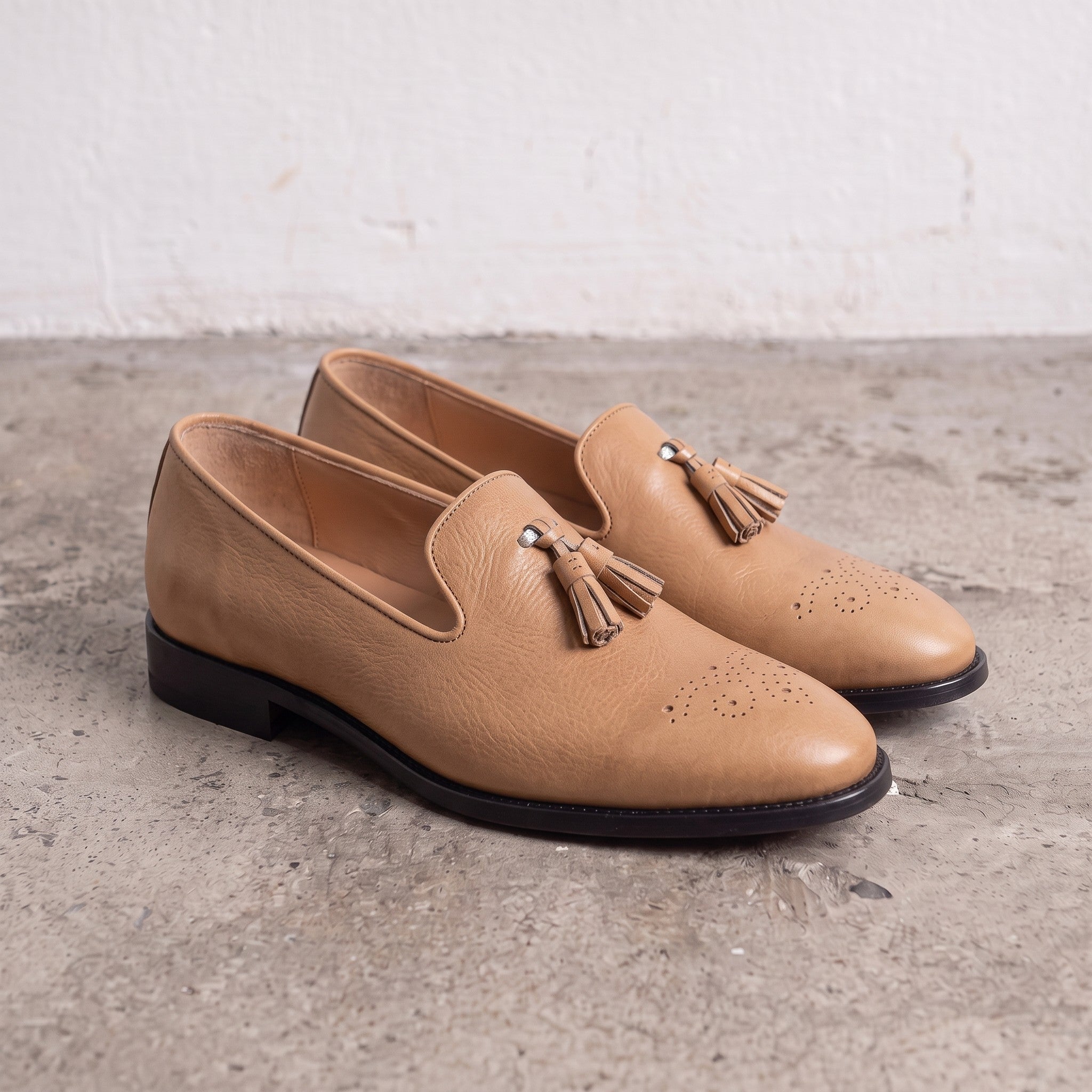 Men's Tan Leather Tassel Loafers — Gorman