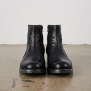 Men's Black Leather Cap-Toe Ankle Zip Boots — Berkshire